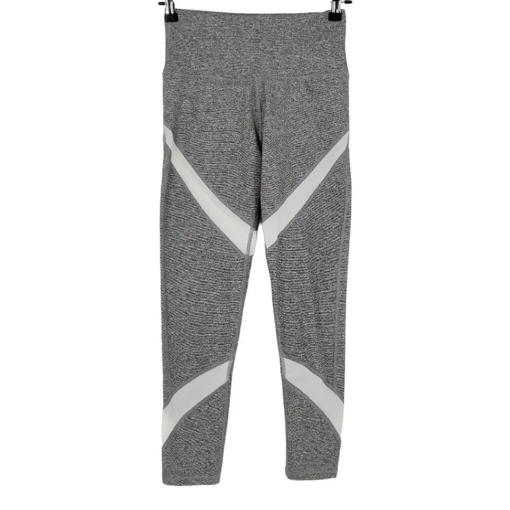 Aerie Leggings Gray Mesh Panel Workout Yoga Pants Activewear